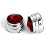 RED STONE BUTTON COVER CUFFLINKS