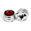 RED STONE BUTTON COVER CUFFLINKS