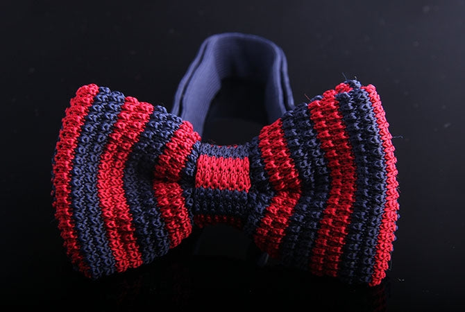 CANDY VERTICAL STRIPE KNIT BOW TIES
