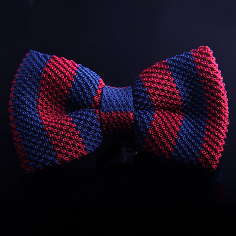 COLOR BLOCK STRIPE KNIT BOW TIES