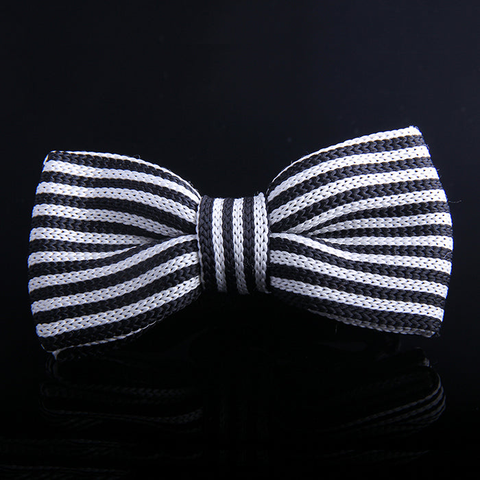 CANDY STRIPE KNIT BOW TIES
