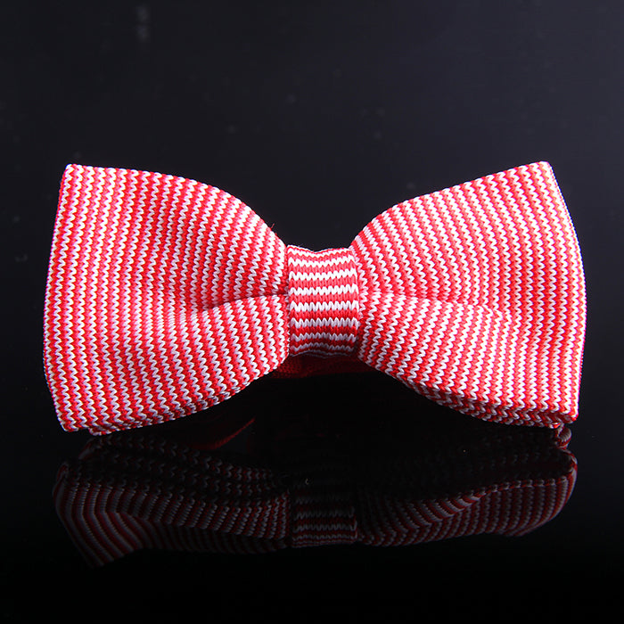 HAIRLINE STRIPE KNIT BOW TIES