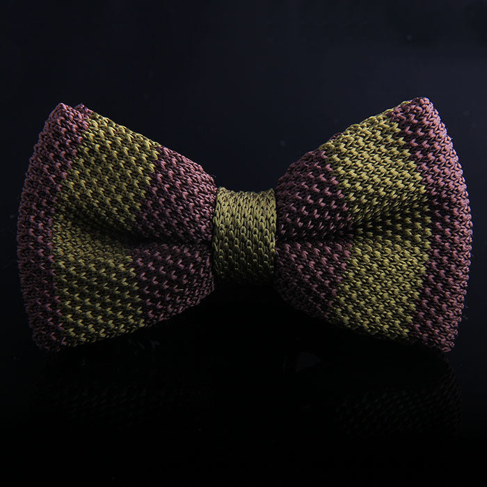 RUGBY STRIPE KNIT BOW TIES