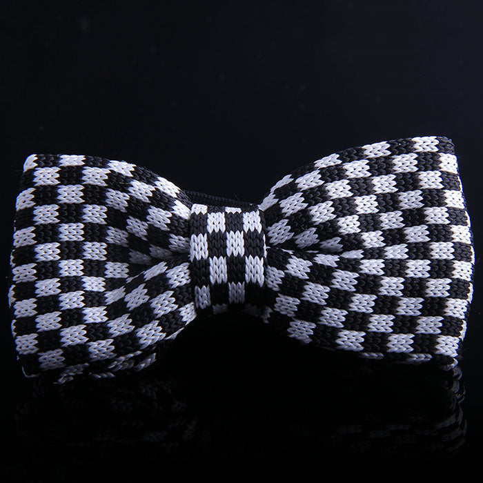 CHESSBOARD KNIT BOW TIES