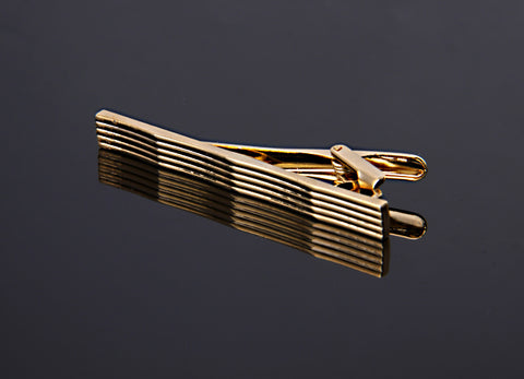 TEXTURED STONE INLAID TIE CLIPS