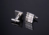 SQUARE PARALLEL LINE SILVER CUFFLINKS