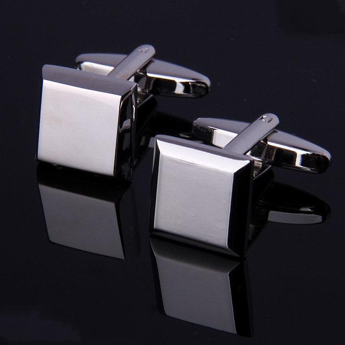 SOLID SILVER SQUARE CUFFLINKS